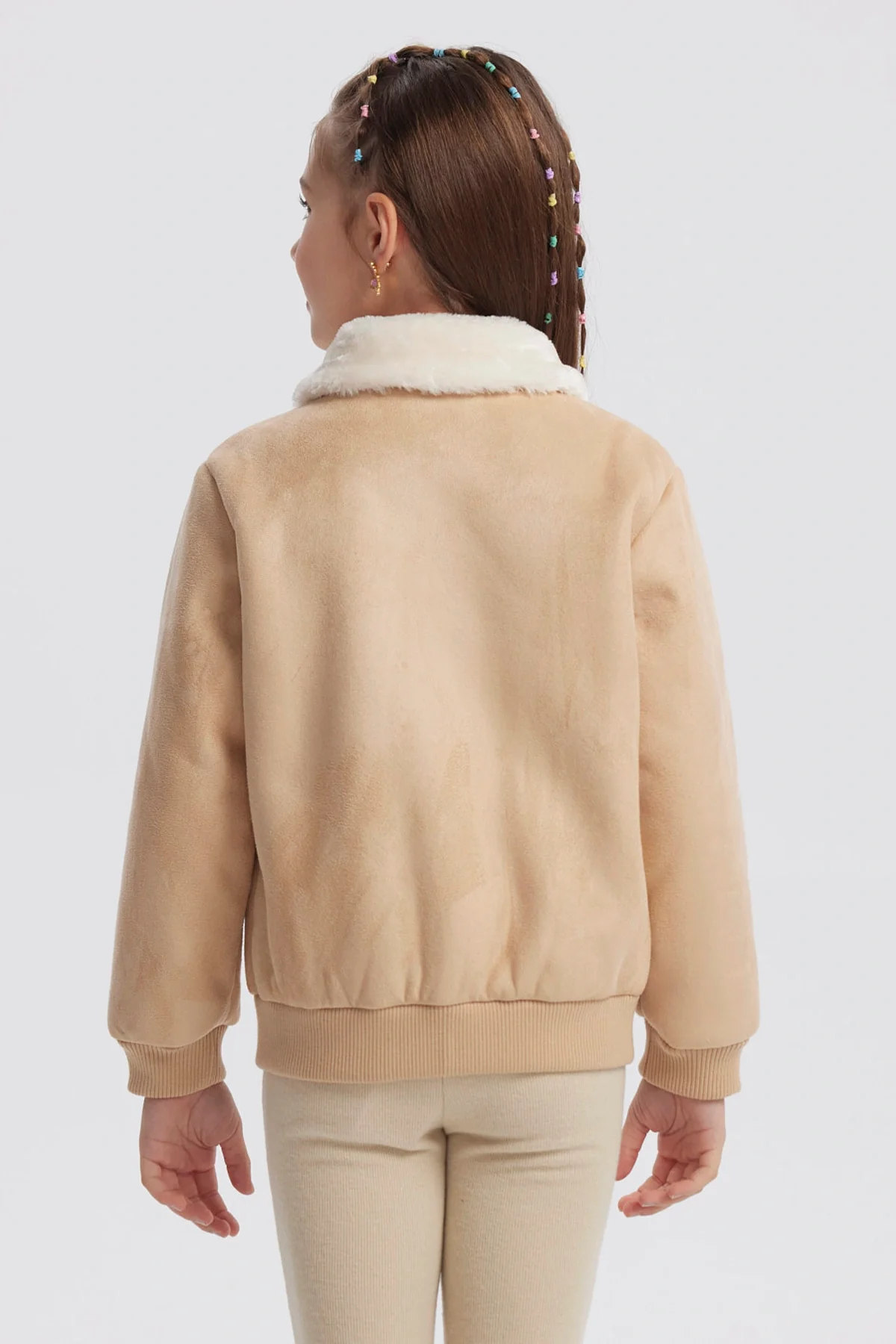 Chaqueta Niña Cuello Camisero Beige - Image 3