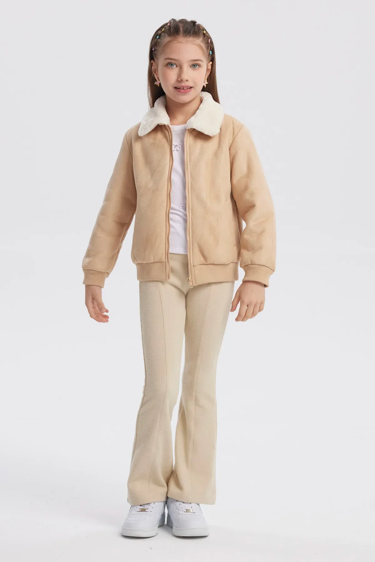 Chaqueta Niña Cuello Camisero Beige - Image 4