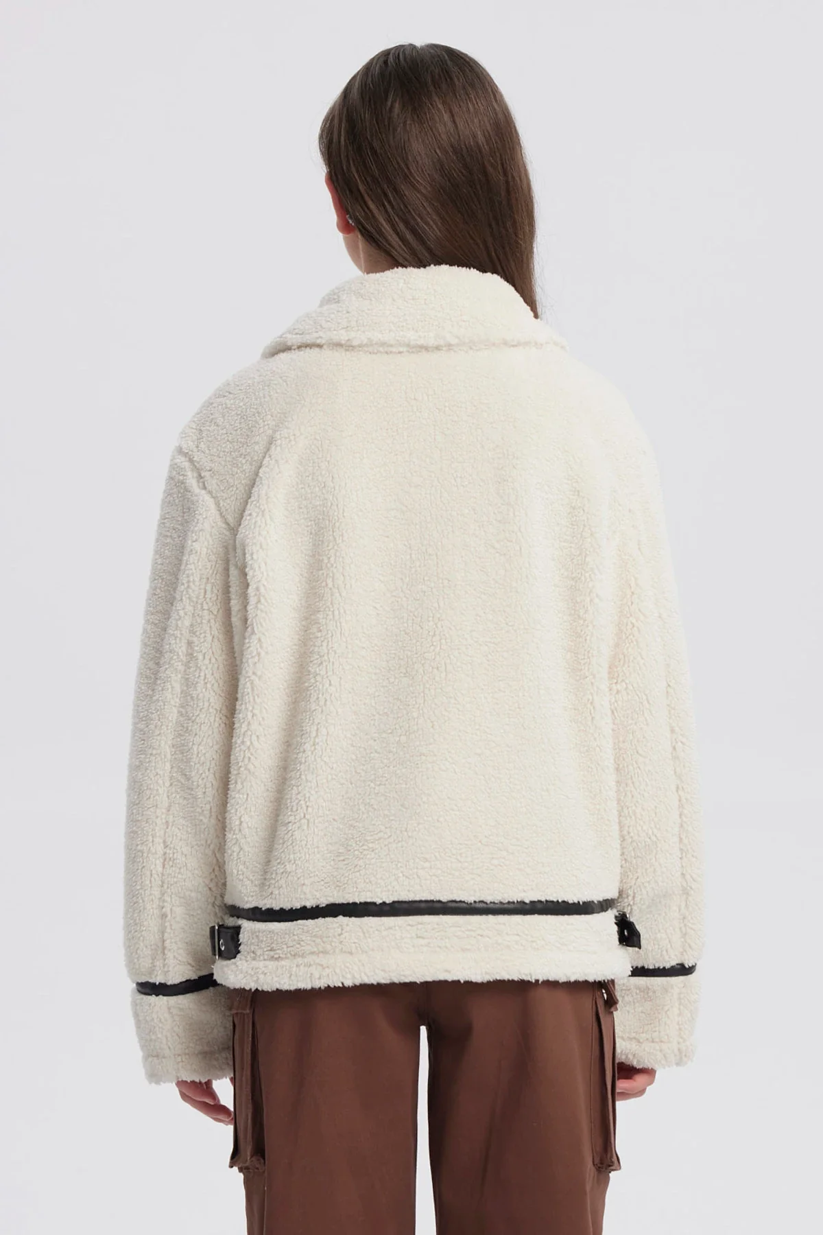 Chaqueta Niña Cuello Camisero Crudo - Image 3