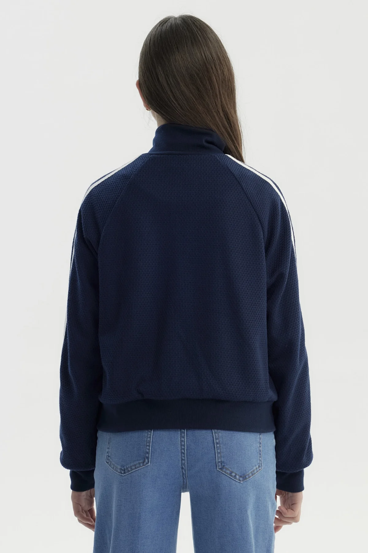Chaqueta Niña Cuello Con Cierre Azul Marino - Image 3