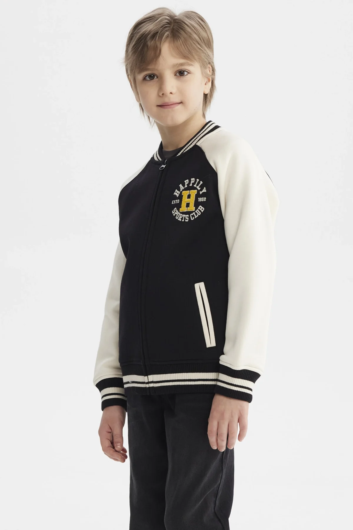Chaqueta Niño Cuello V Negro - Image 2