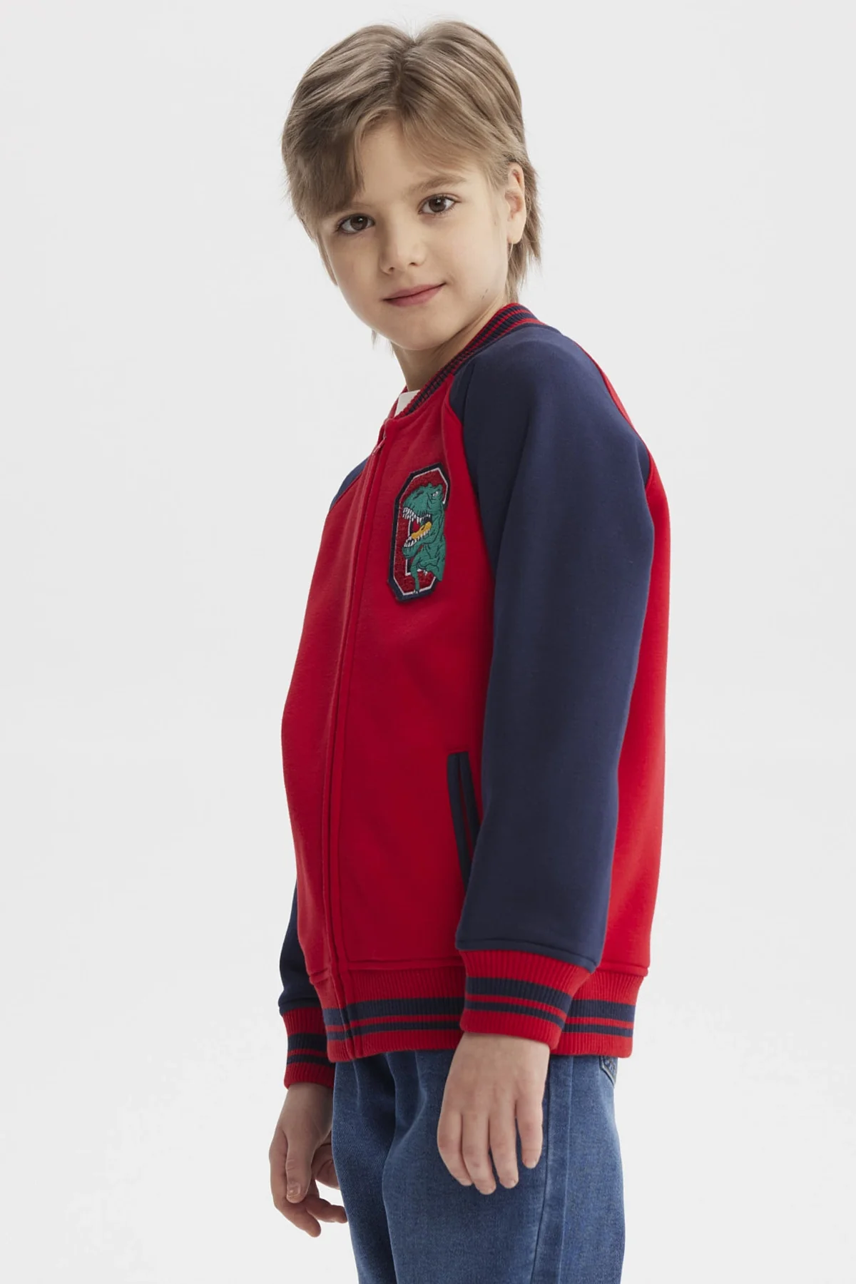 Chaqueta Niño Cuello V Rojo - Image 2