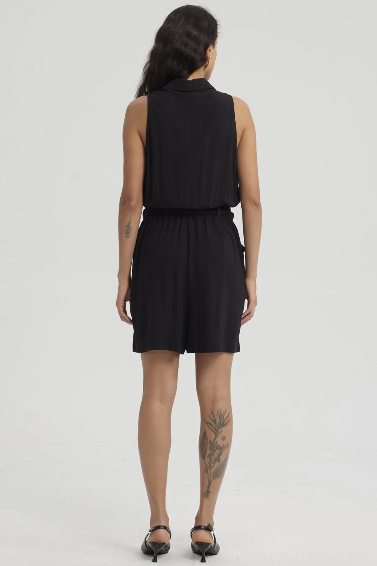 Enteritos Mujer Short Viscosa Negro - Image 2