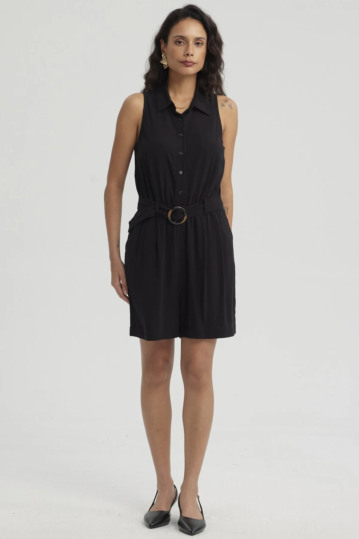 Enteritos Mujer Short Viscosa Negro - Image 4