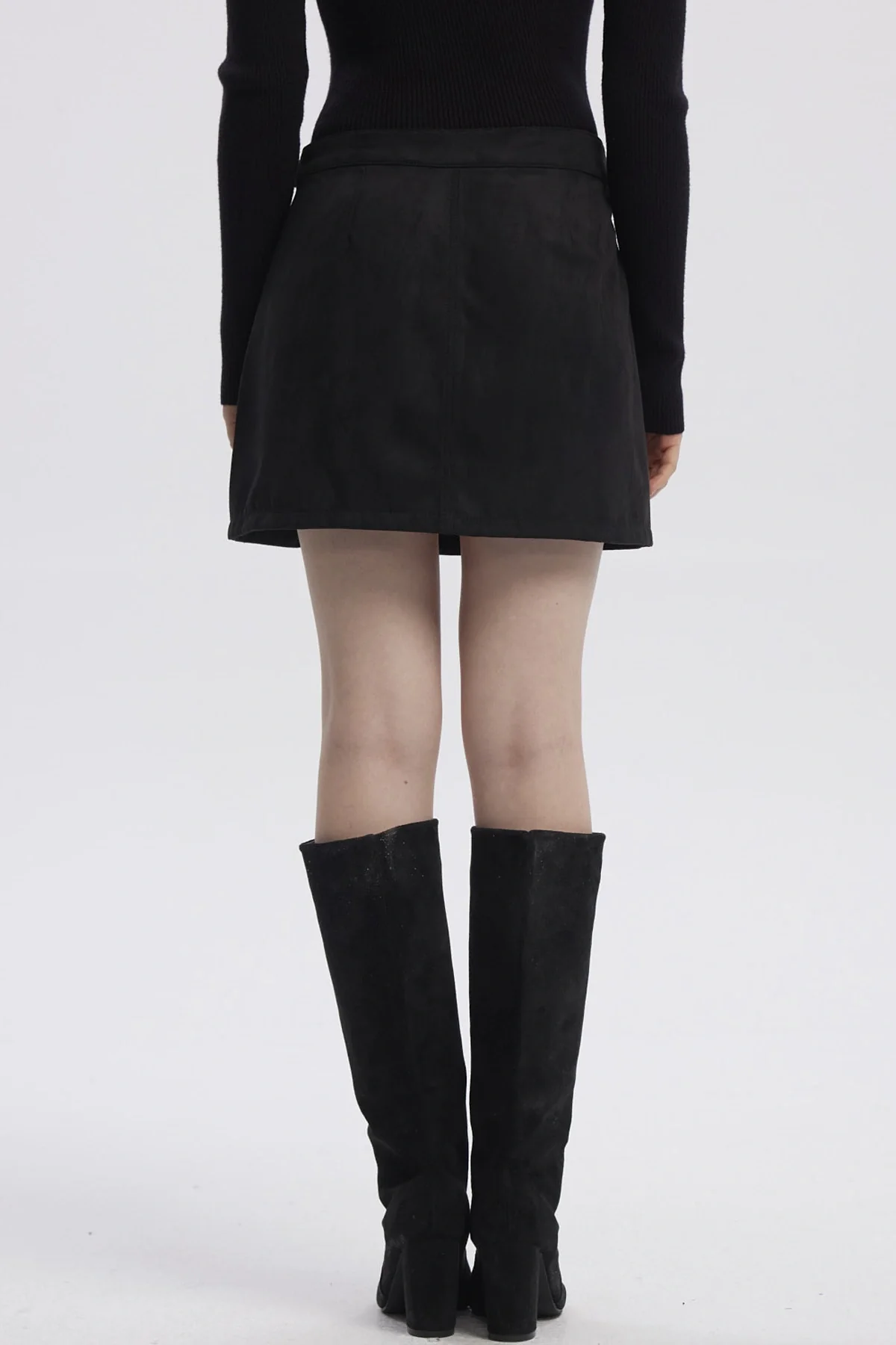 Falda Mujer Gamuza Negro - Image 3