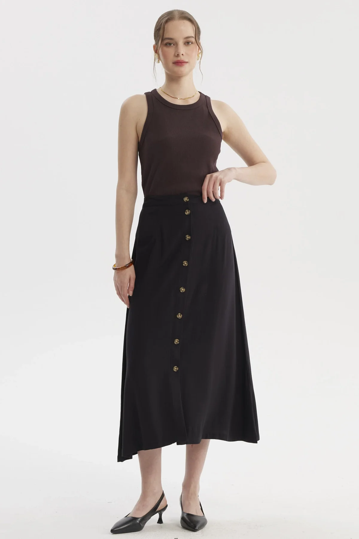 Falda Mujer Midi Negro - Image 4