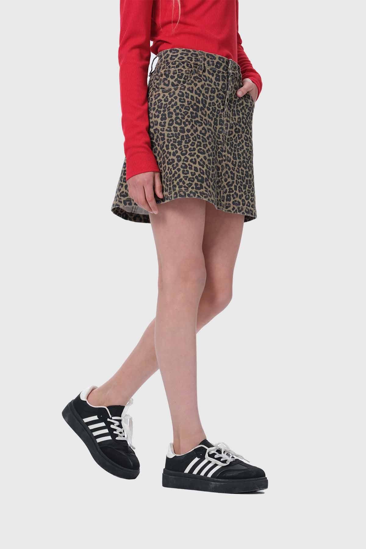 Falda Niña Animal Print Beige - Image 2