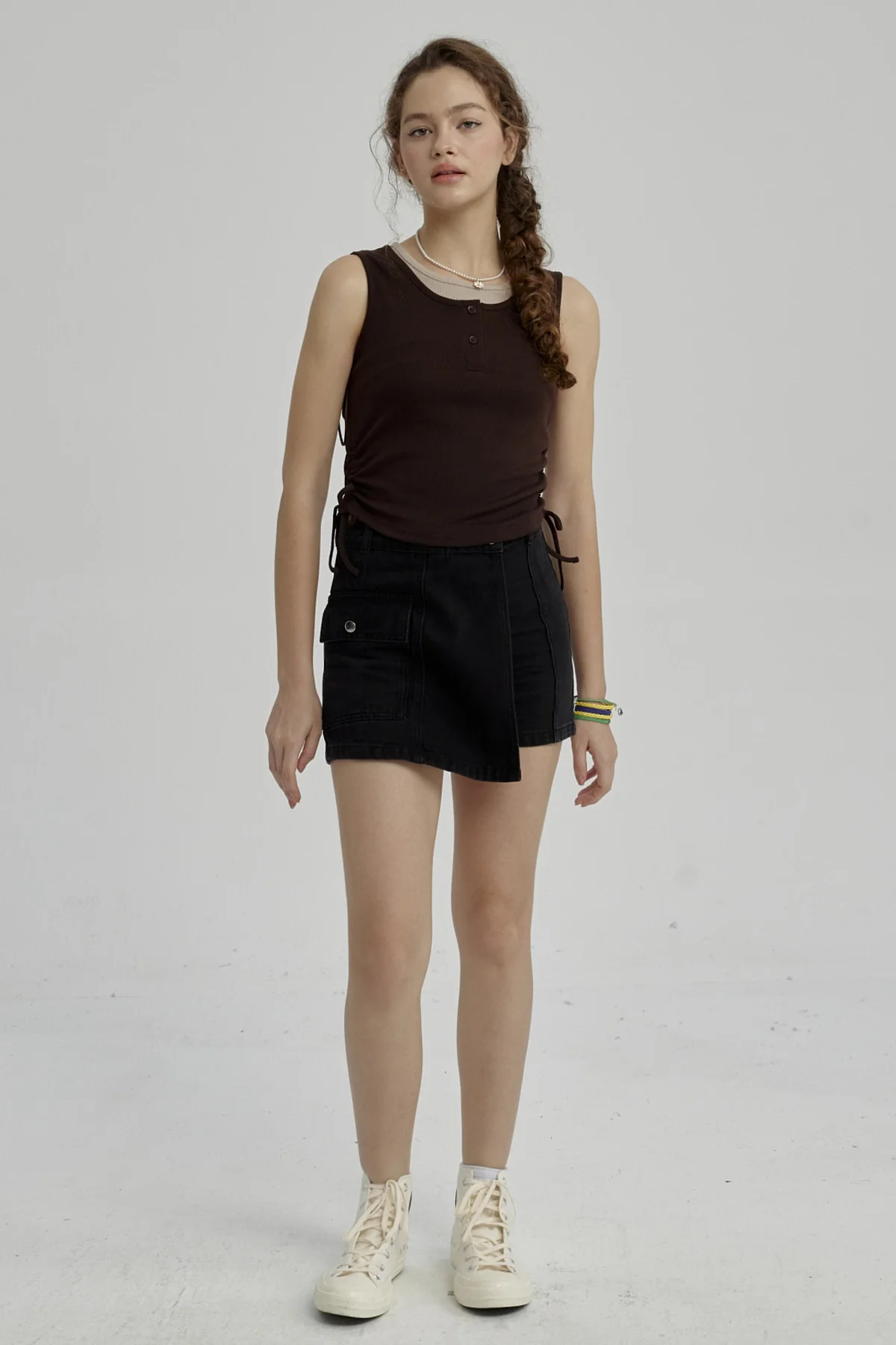 Falda Niña Short Denim Negro - Image 4