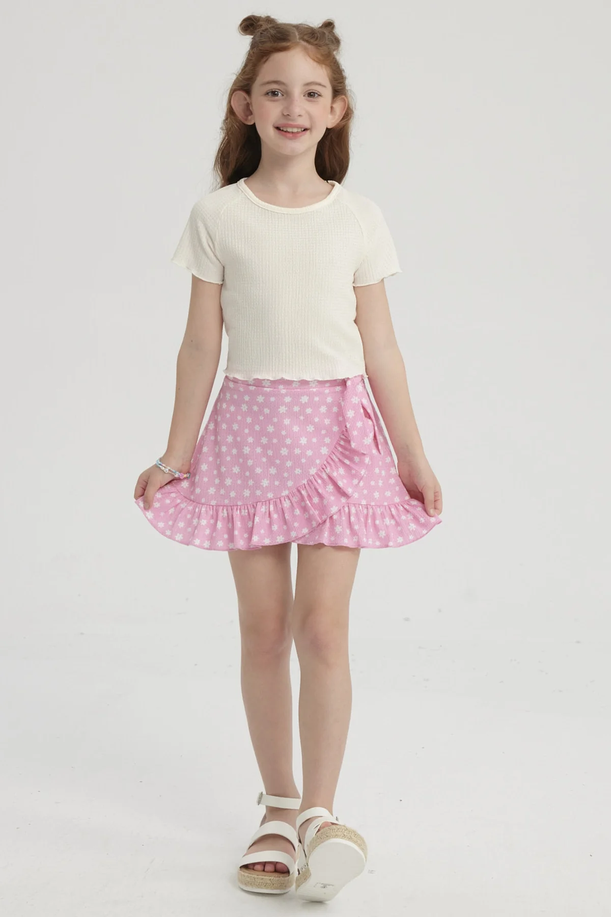 Falda Niña Short Full Print Rosado - Image 4