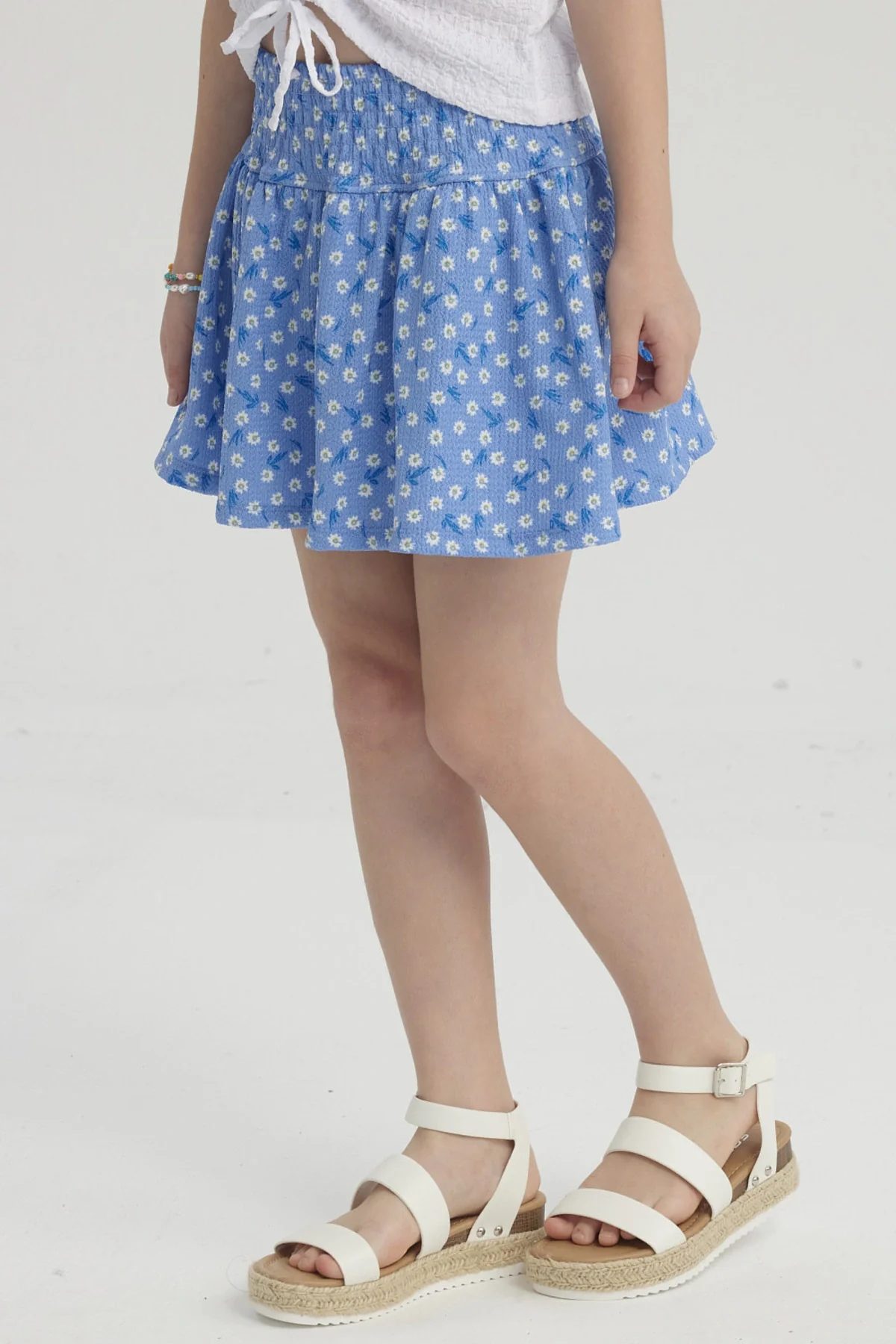 Falda Niña Short Pretina Panal Azulino - Image 2