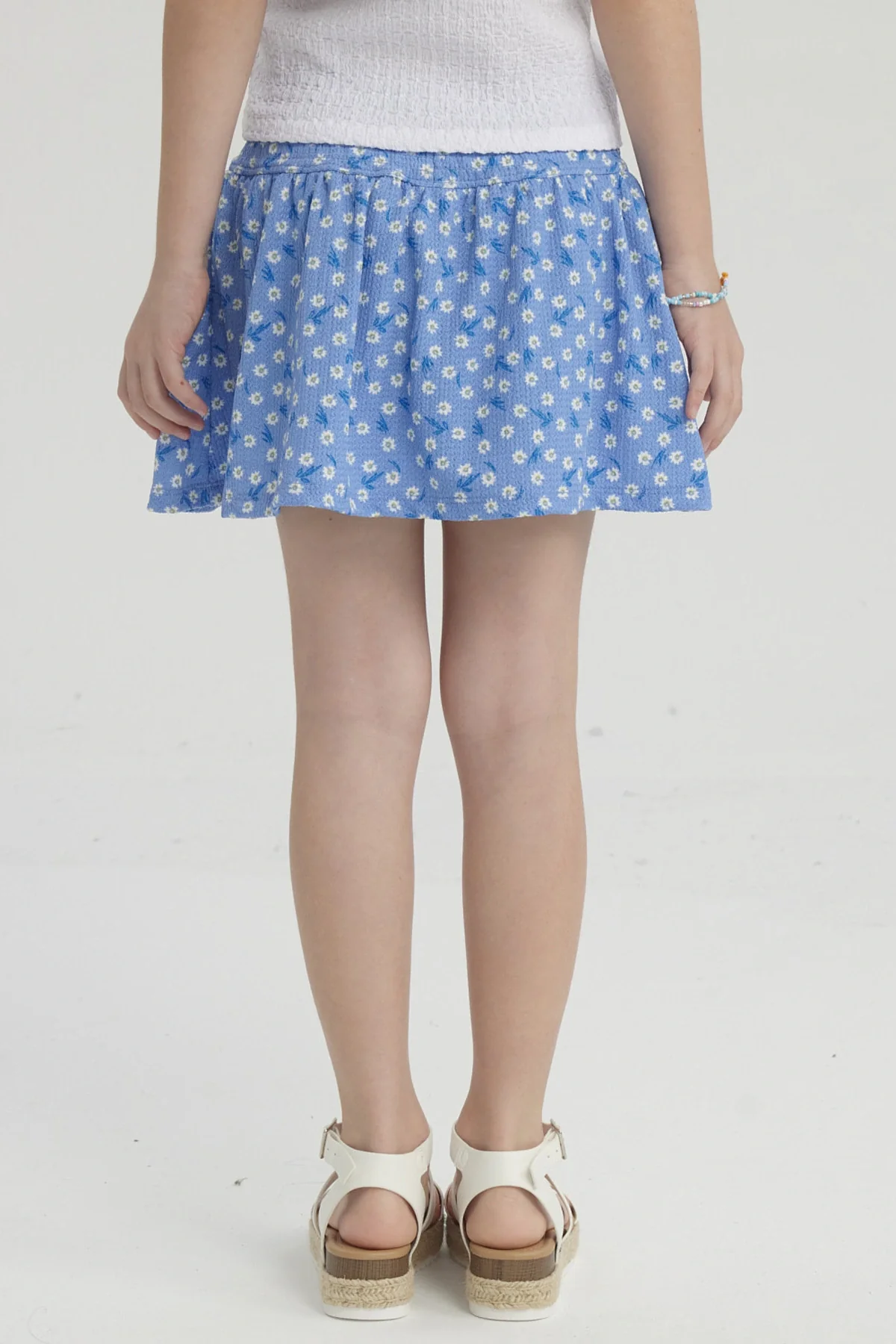 Falda Niña Short Pretina Panal Azulino - Image 3