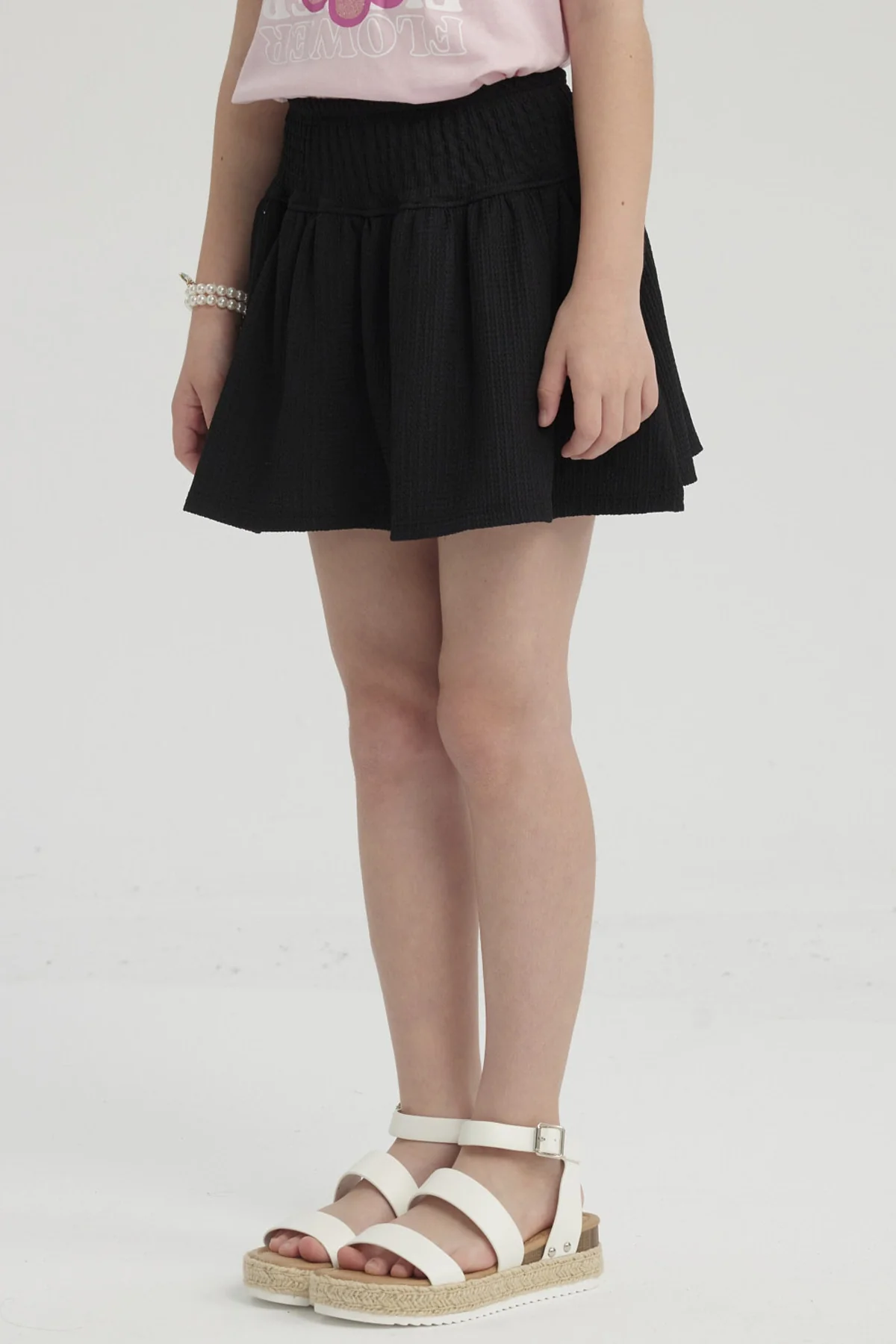 Falda Niña Short Pretina Panal Negro - Image 2