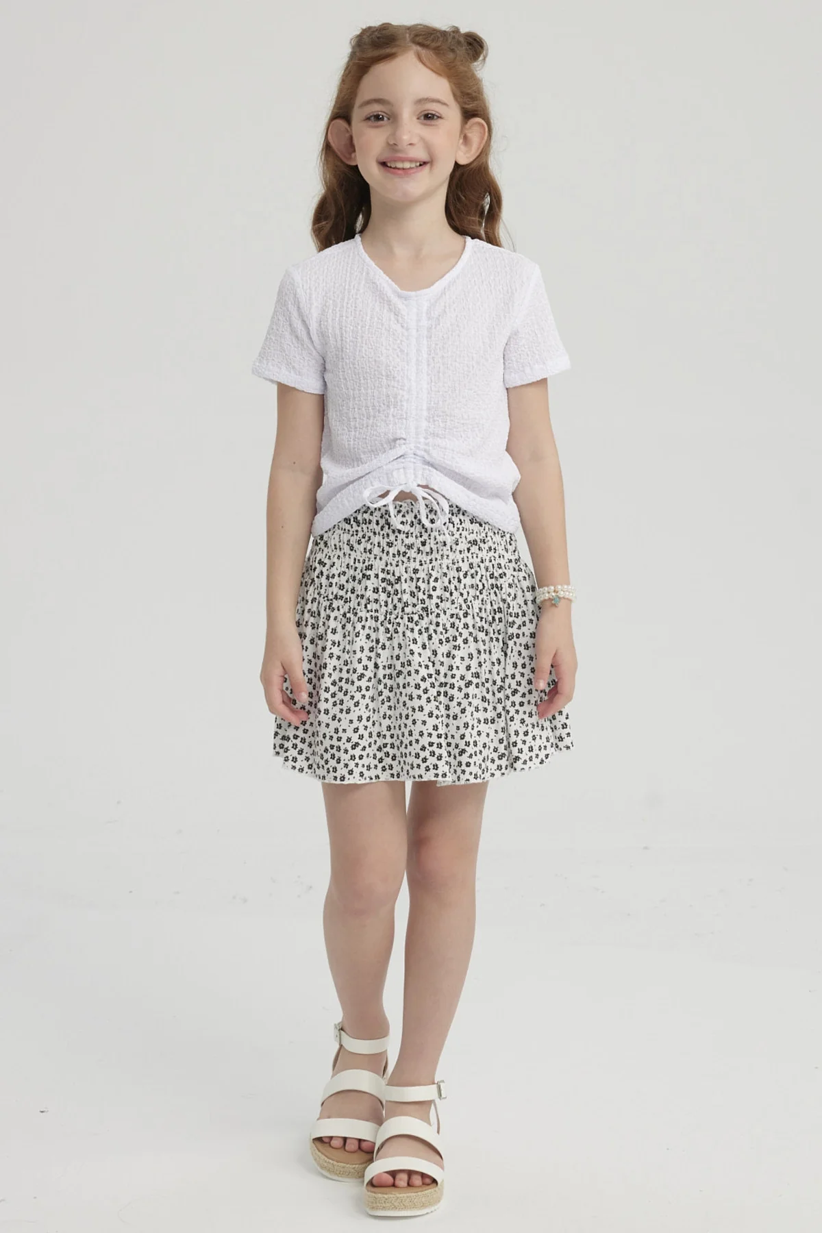 Falda Niña Short Viscosa Crudo - Image 4