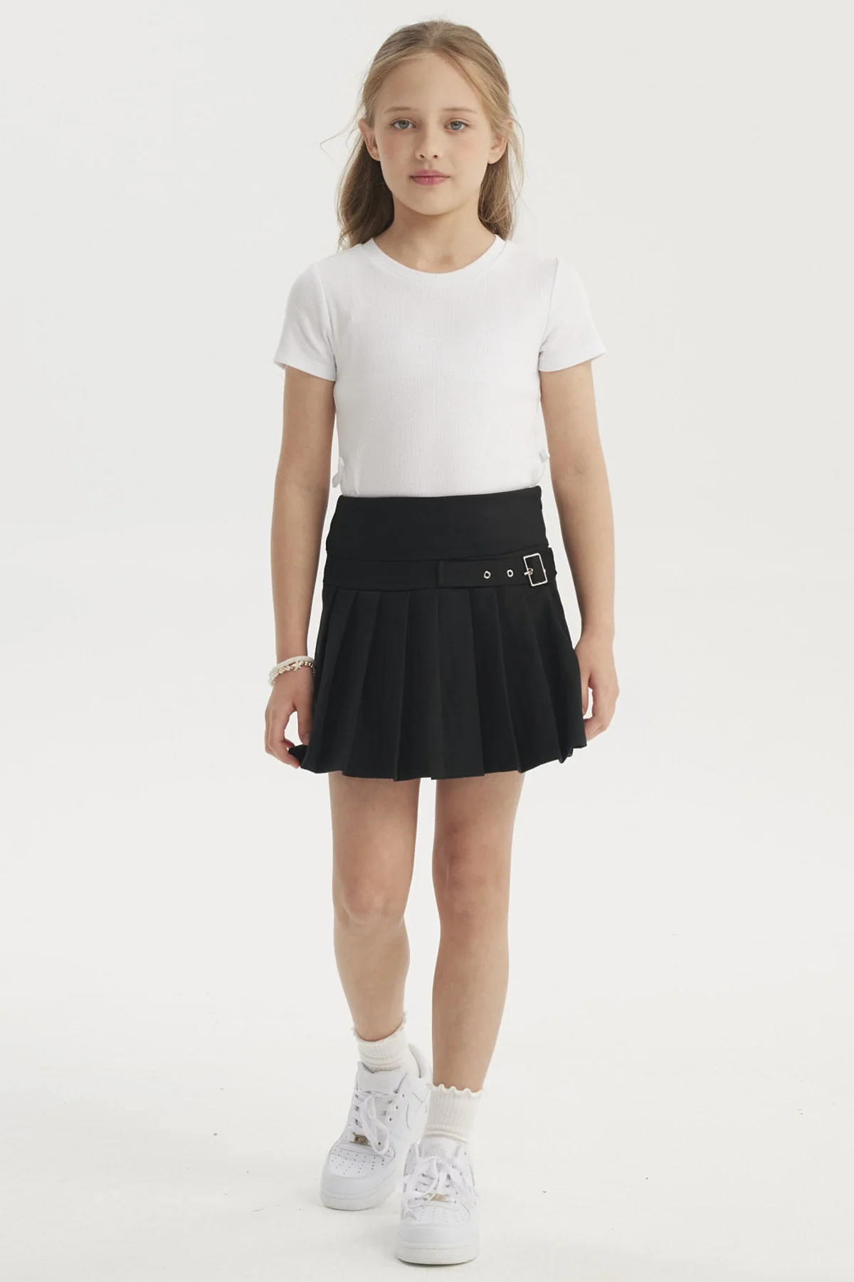 Falda Niña Tableada Negro - Image 4