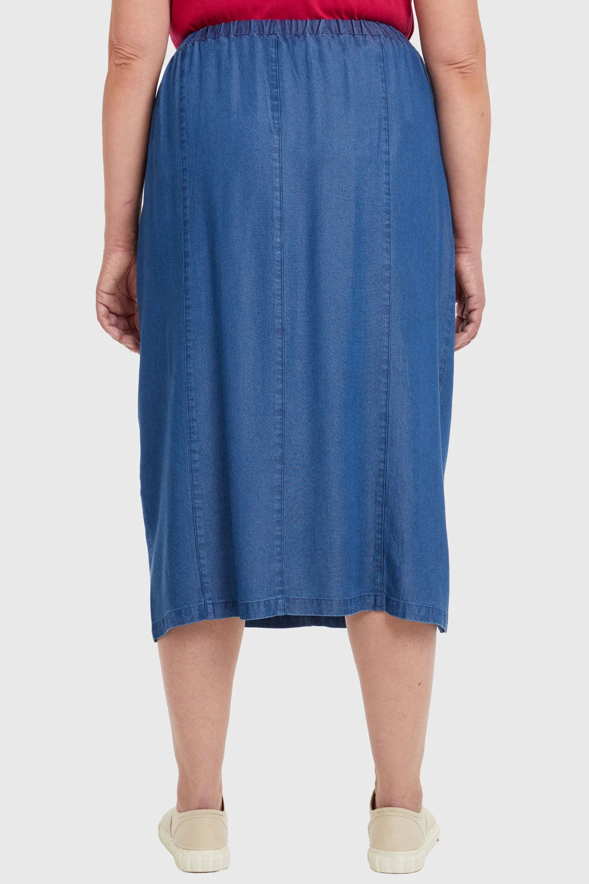 Falda Tencel Con Botones Azul - Image 3