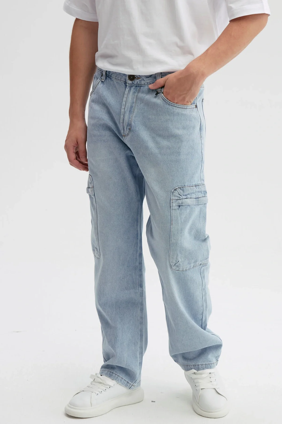 Jeans Hombre Baggy Cargo Azul - Image 2