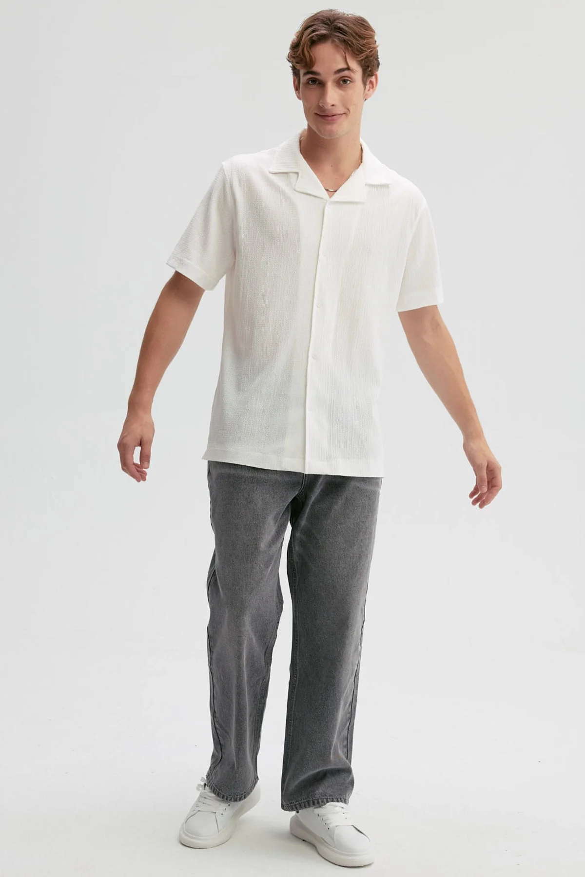 Jeans Hombre Baggy Dirty Washed Gris Claro - Image 4