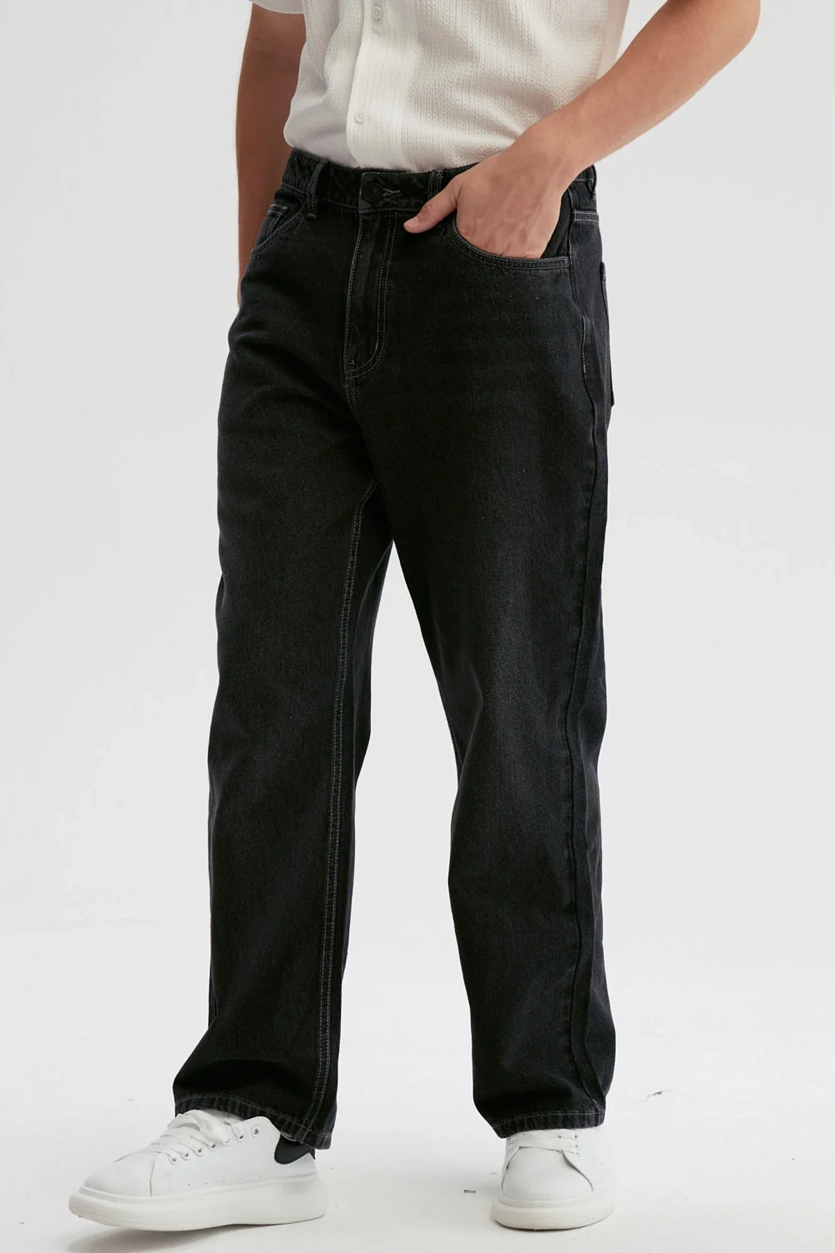 Jeans Hombre Baggy Dirty Washed Negro - Image 2