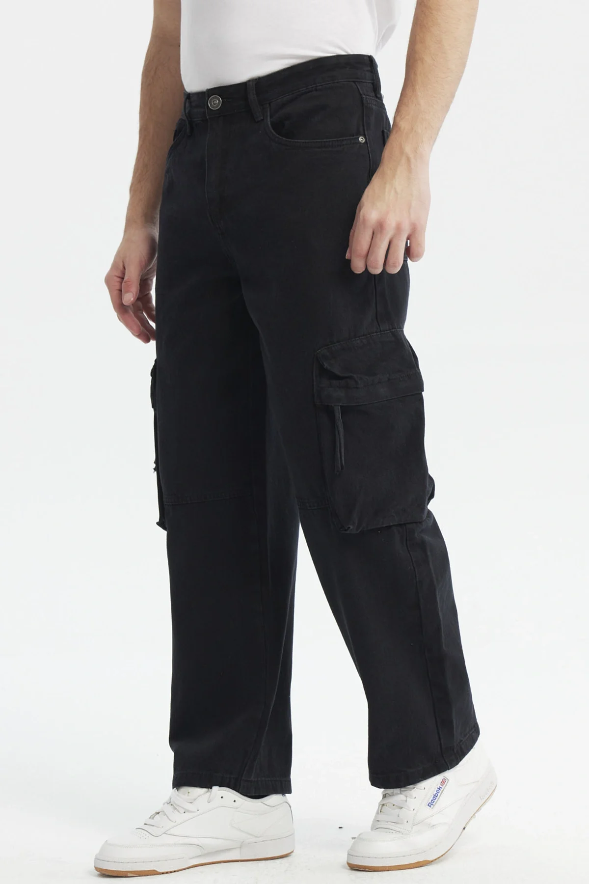 Jeans Hombre Baggy Multicargo Negro - Image 2