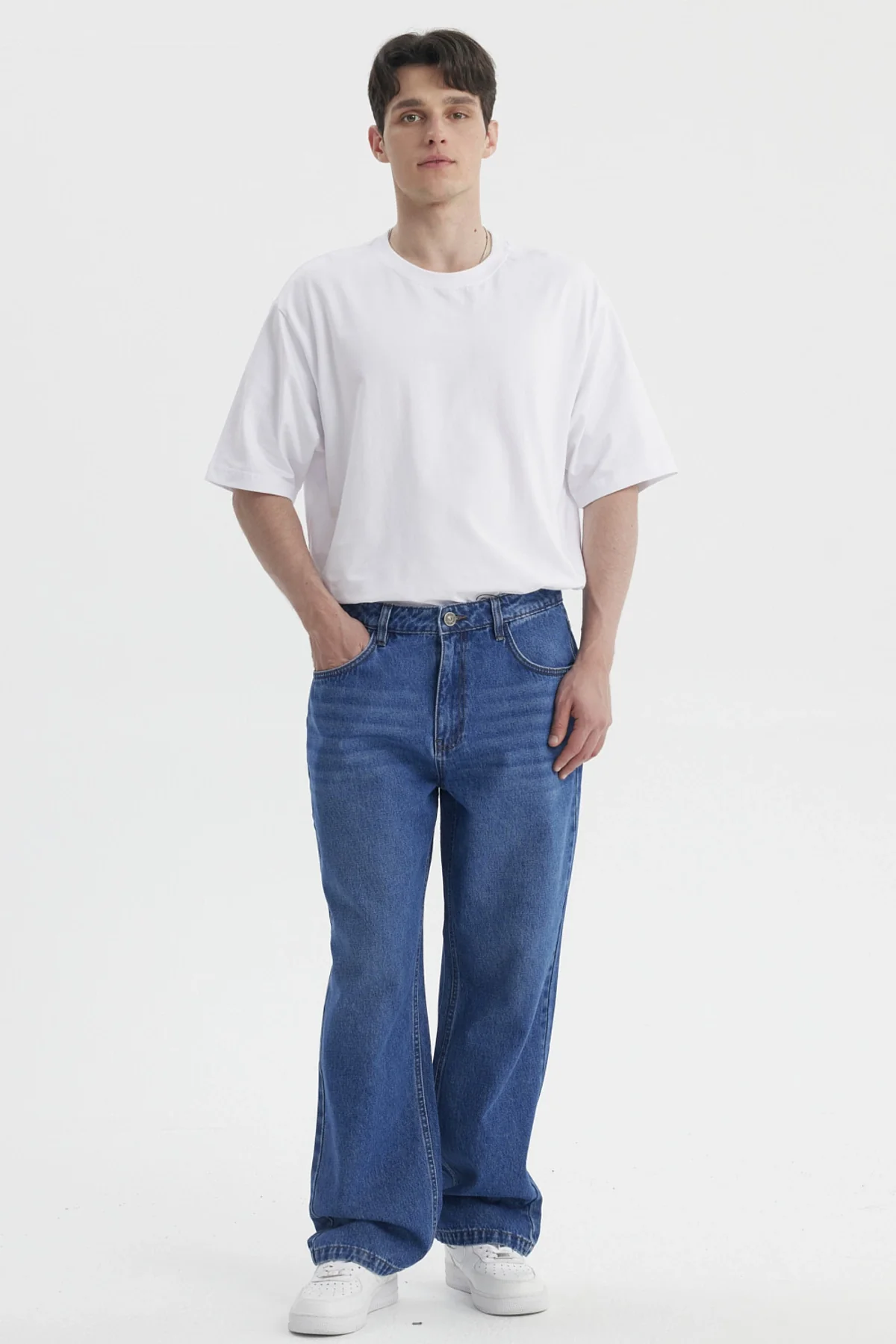 Jeans Hombre Calce Recto Lavado Azul Oscuro - Image 4
