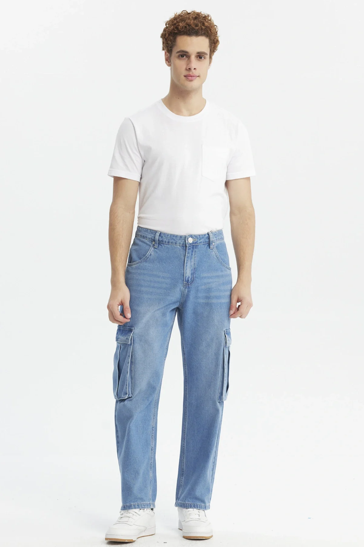 Jeans Hombre Cargo Calce Recto Azul Claro - Image 4