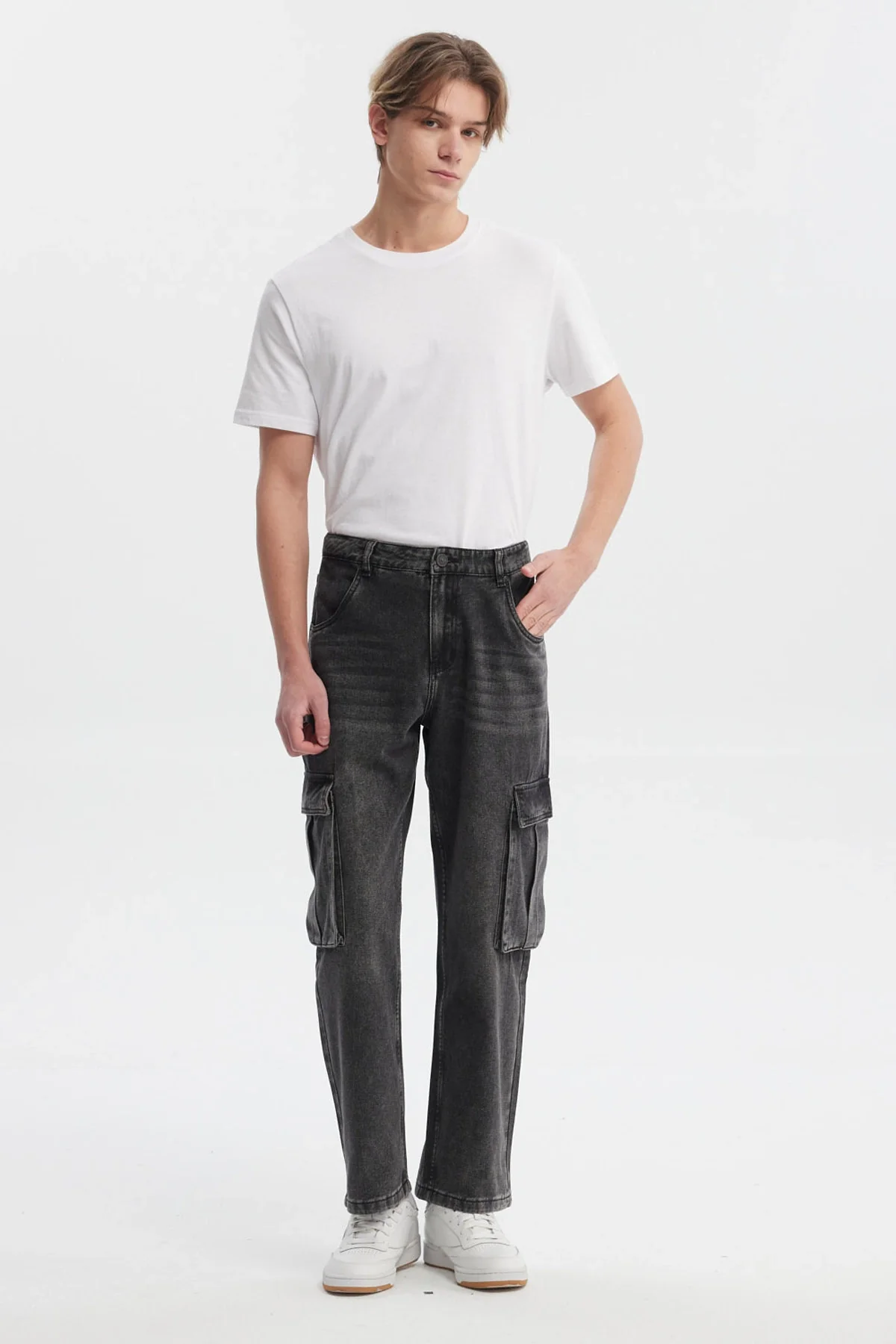 Jeans Hombre Cargo Calce Recto Gris - Image 4