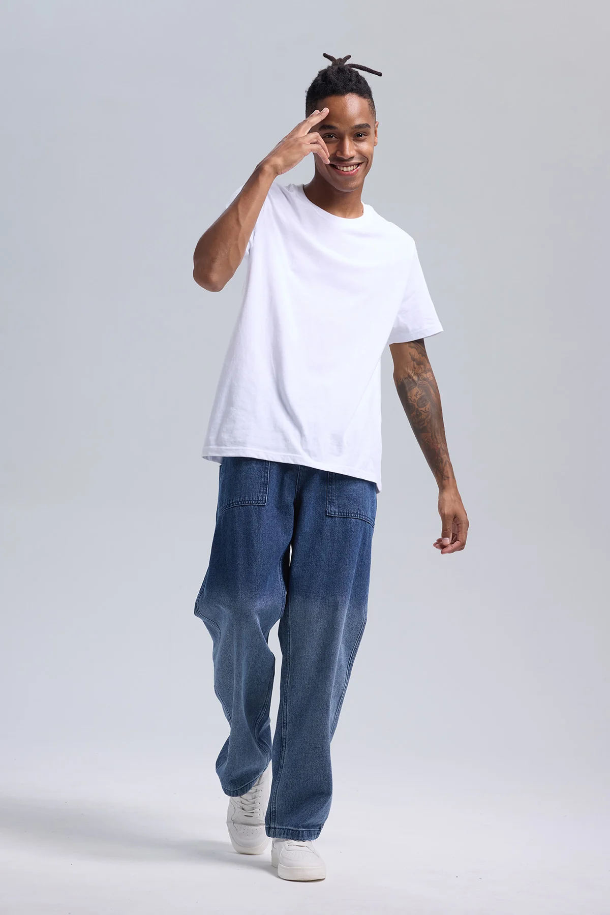 Jeans Hombre Degradé Azul Claro - Image 4