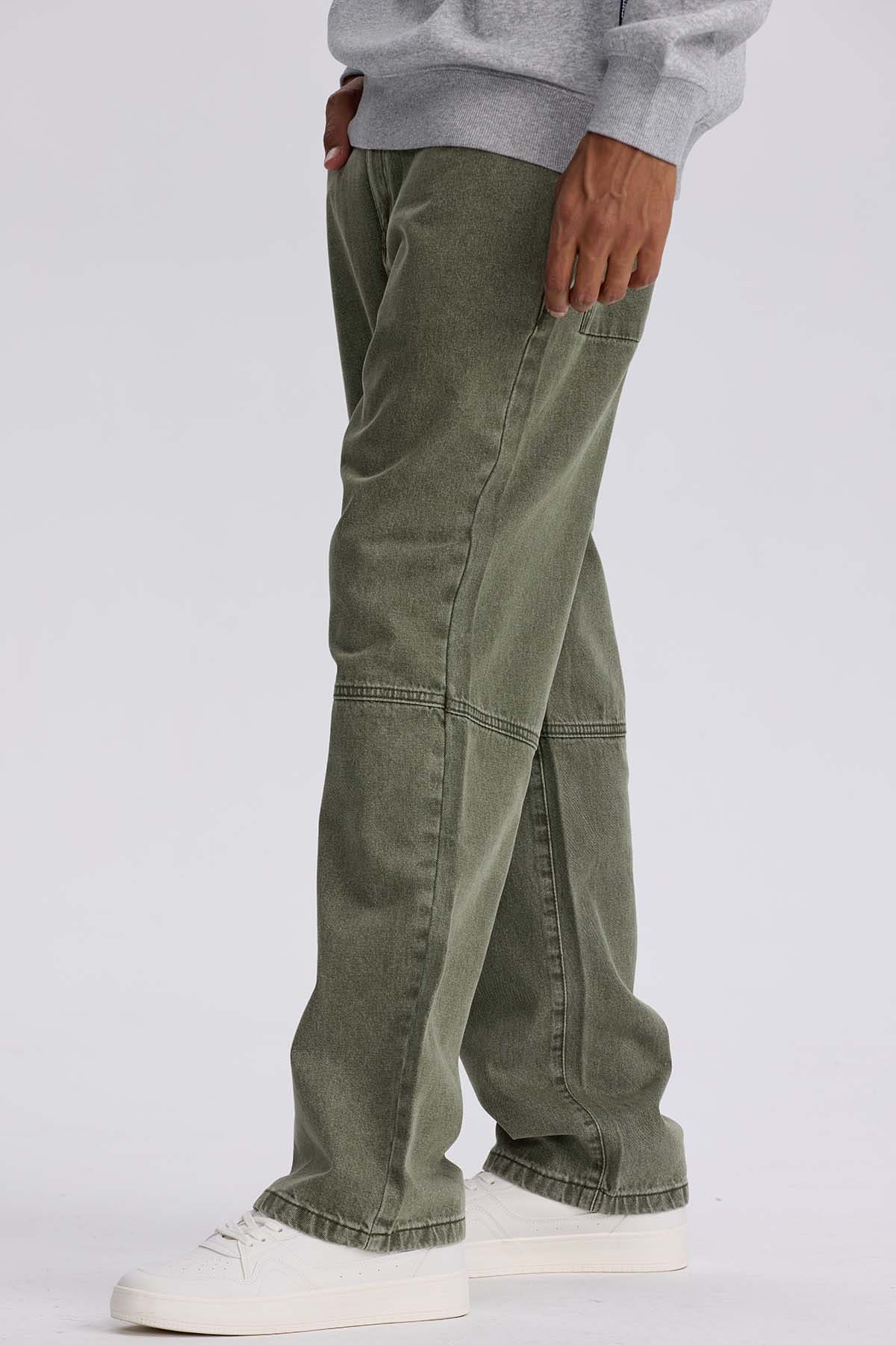Jeans Hombre Retro Skater Verde Militar Claro - Image 2