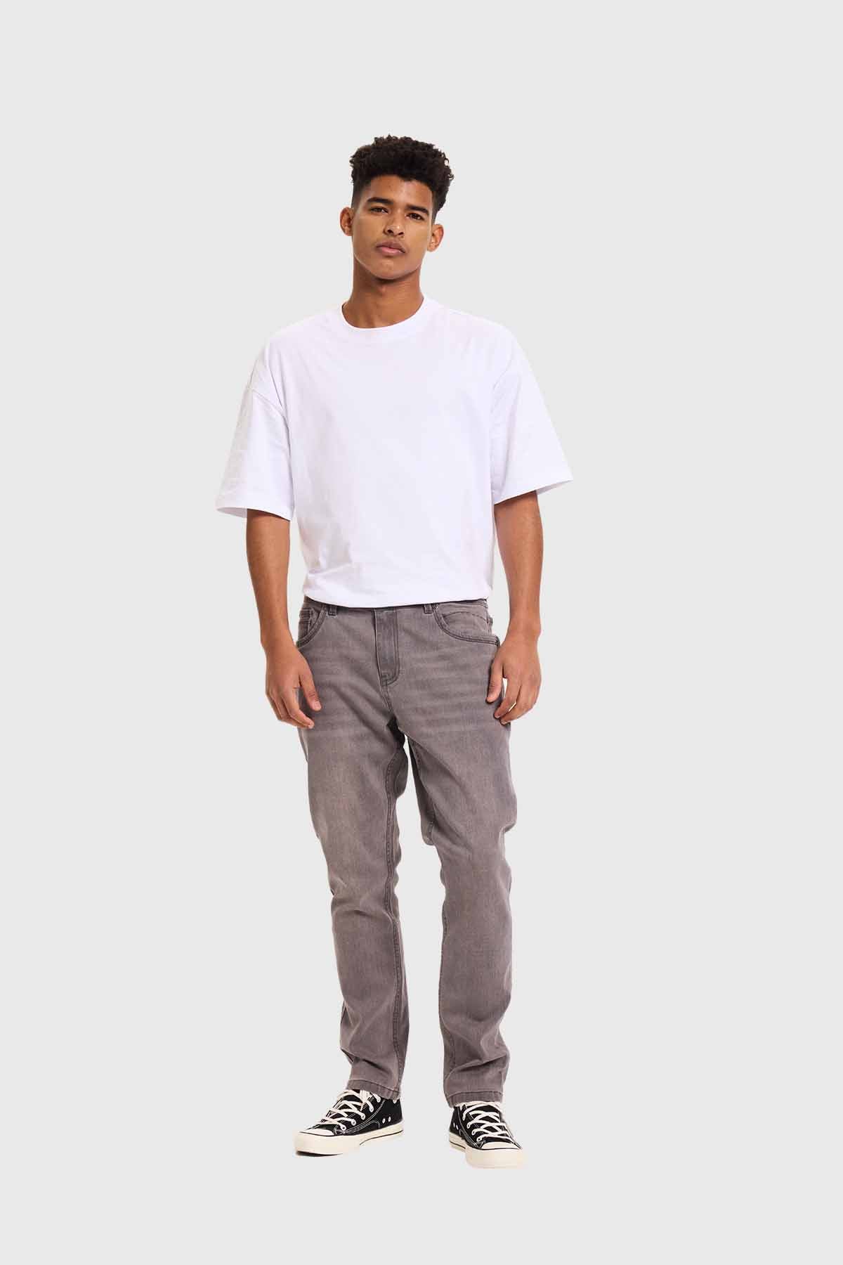 Jeans Hombre Slim Gris - Image 4