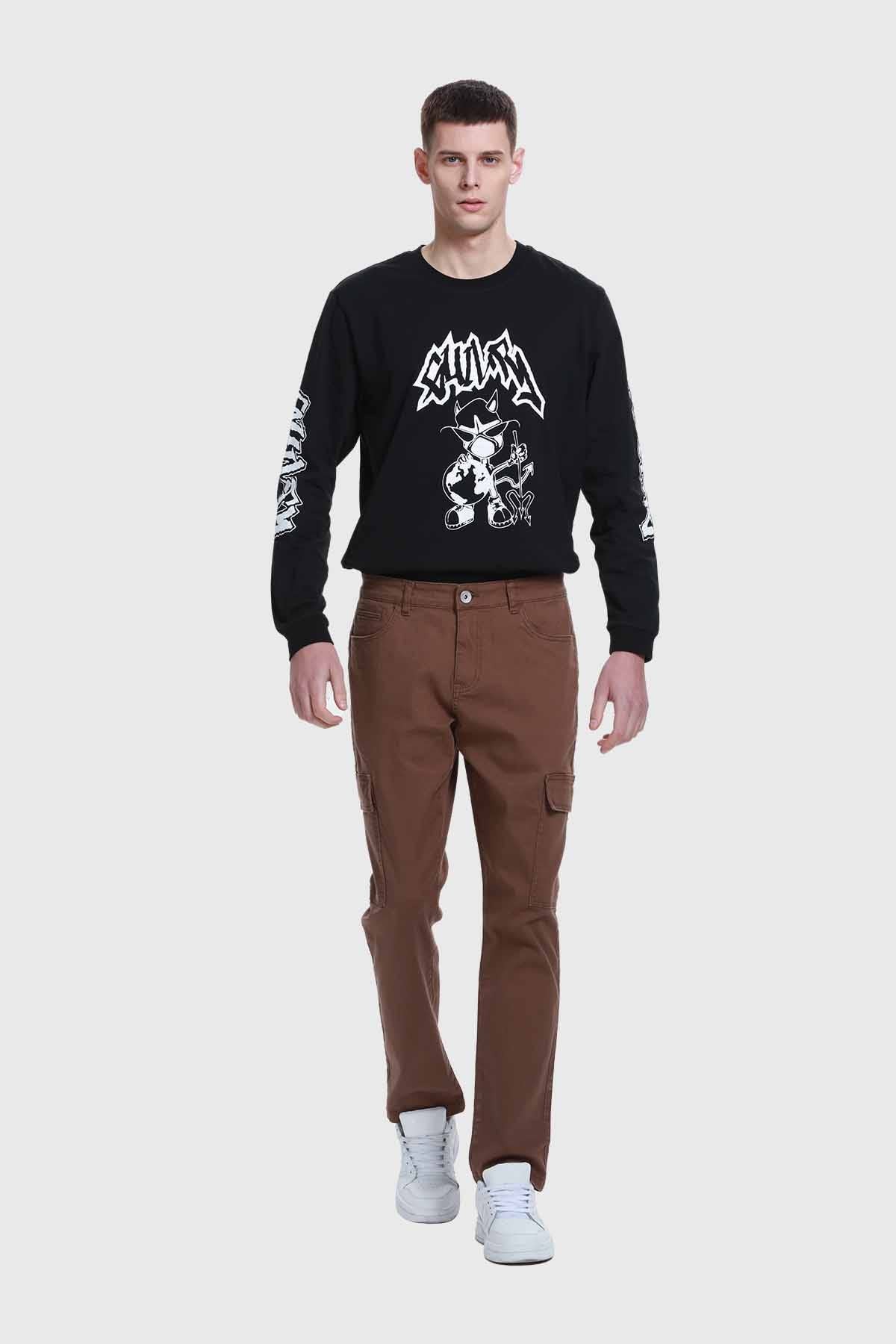 Jeans Hombre Slim Cargo Café - Image 4