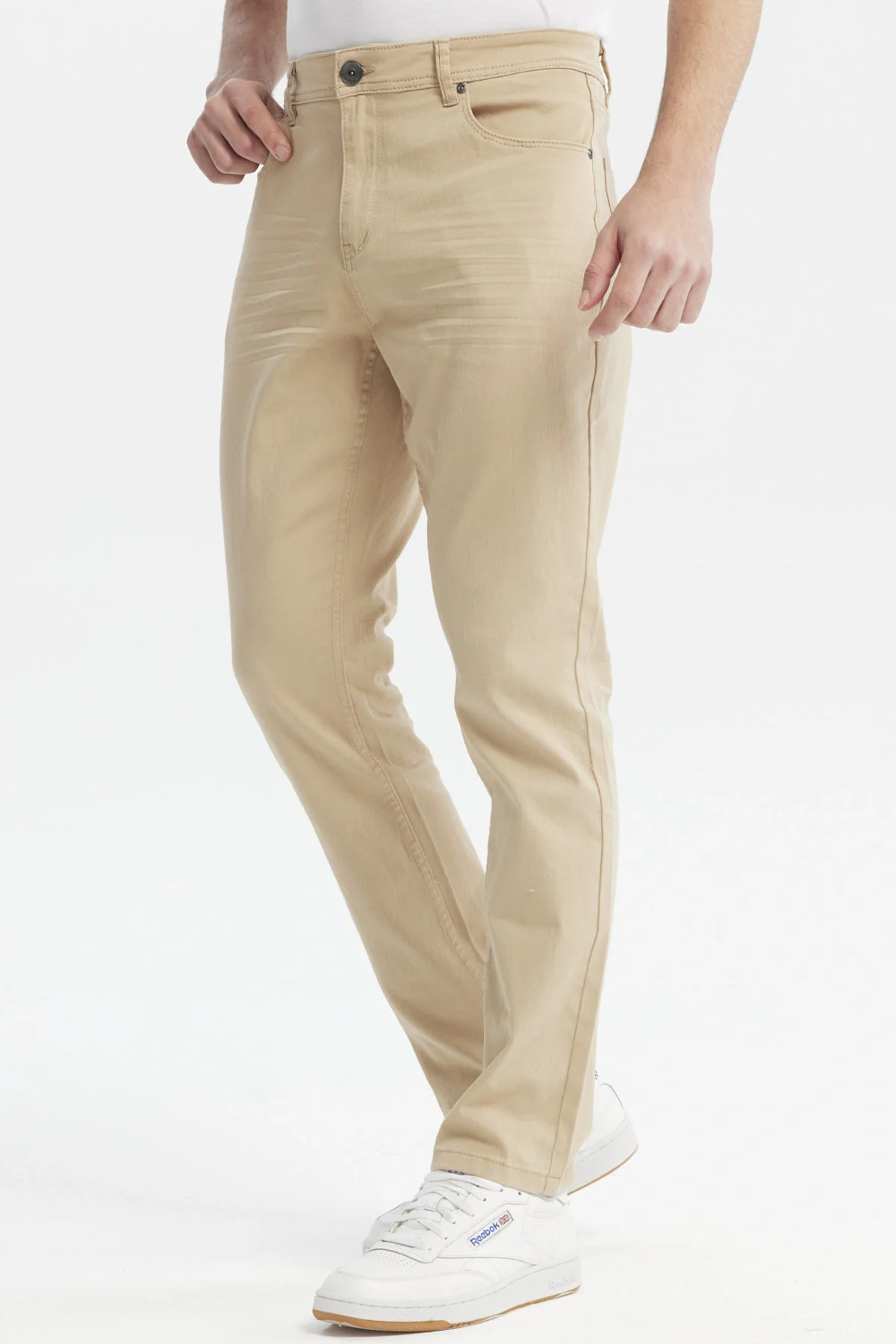 Jeans Hombre Slim Color Beige - Image 2