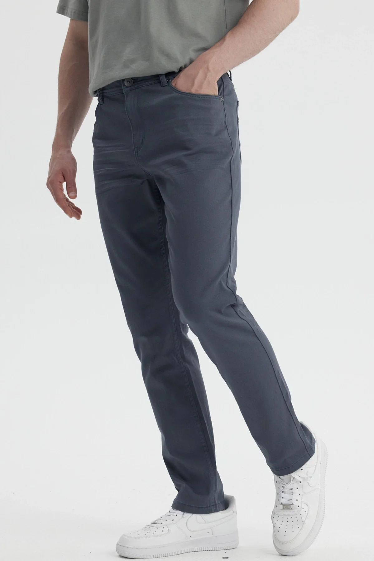 Jeans Hombre Slim Color Petroleo - Image 2