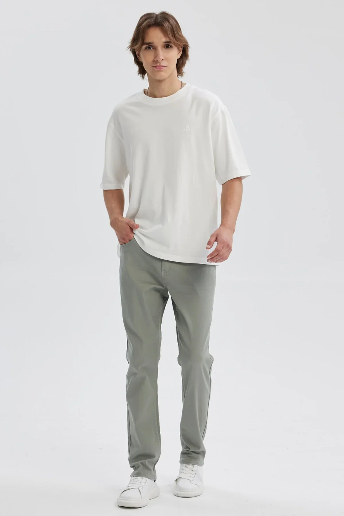 Jeans Hombre Slim Color Verde - Image 4