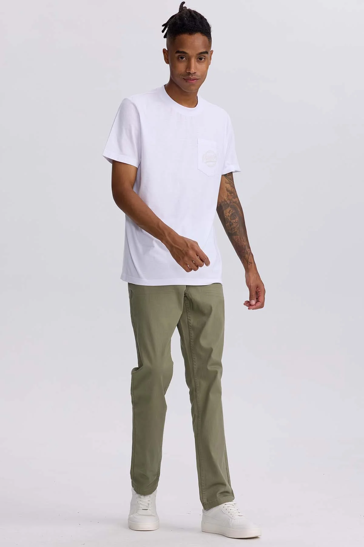 Jeans Hombre Slim Color Verde Militar - Image 4