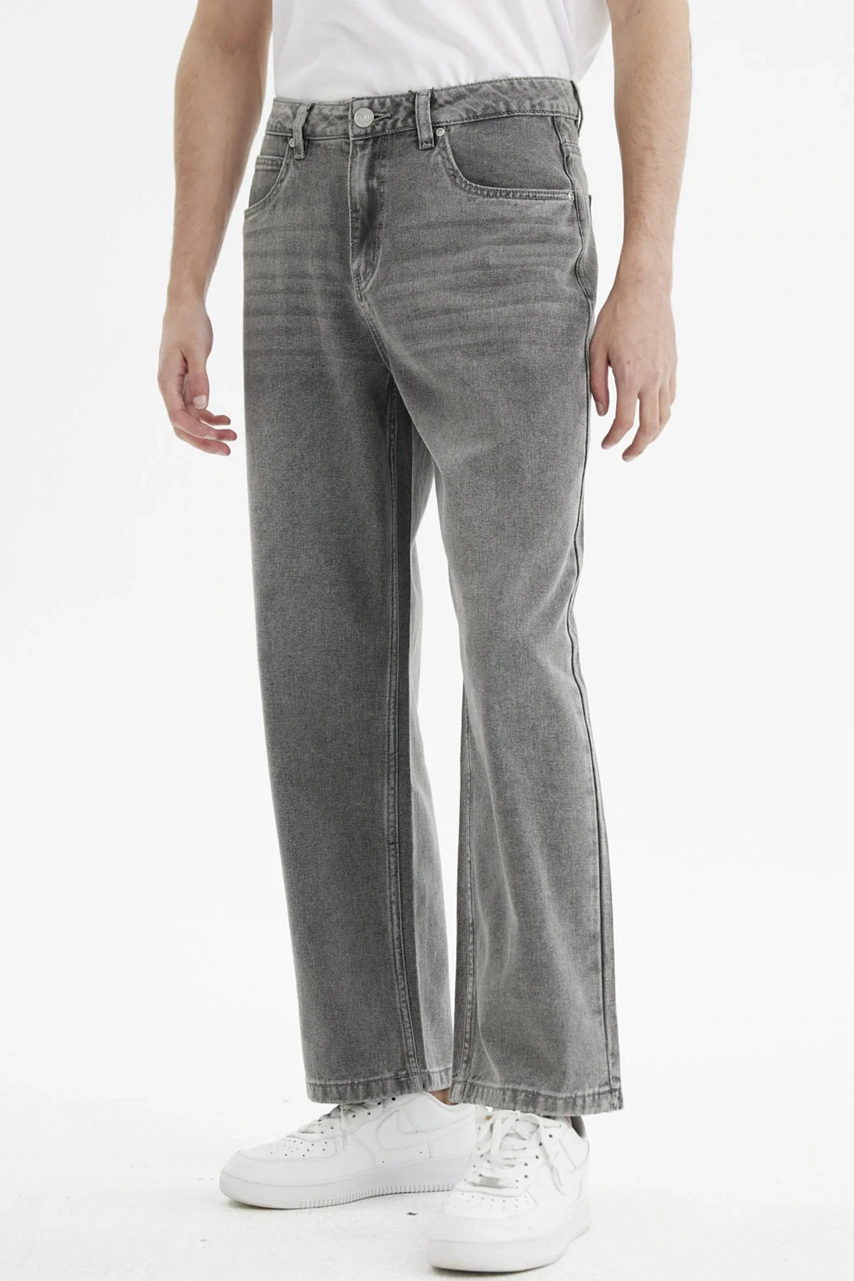 Jeans Hombre Wide Leg Lavado Gris Claro - Image 2