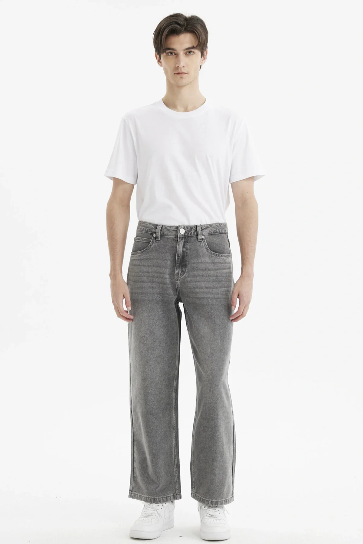 Jeans Hombre Wide Leg Lavado Gris Claro - Image 4
