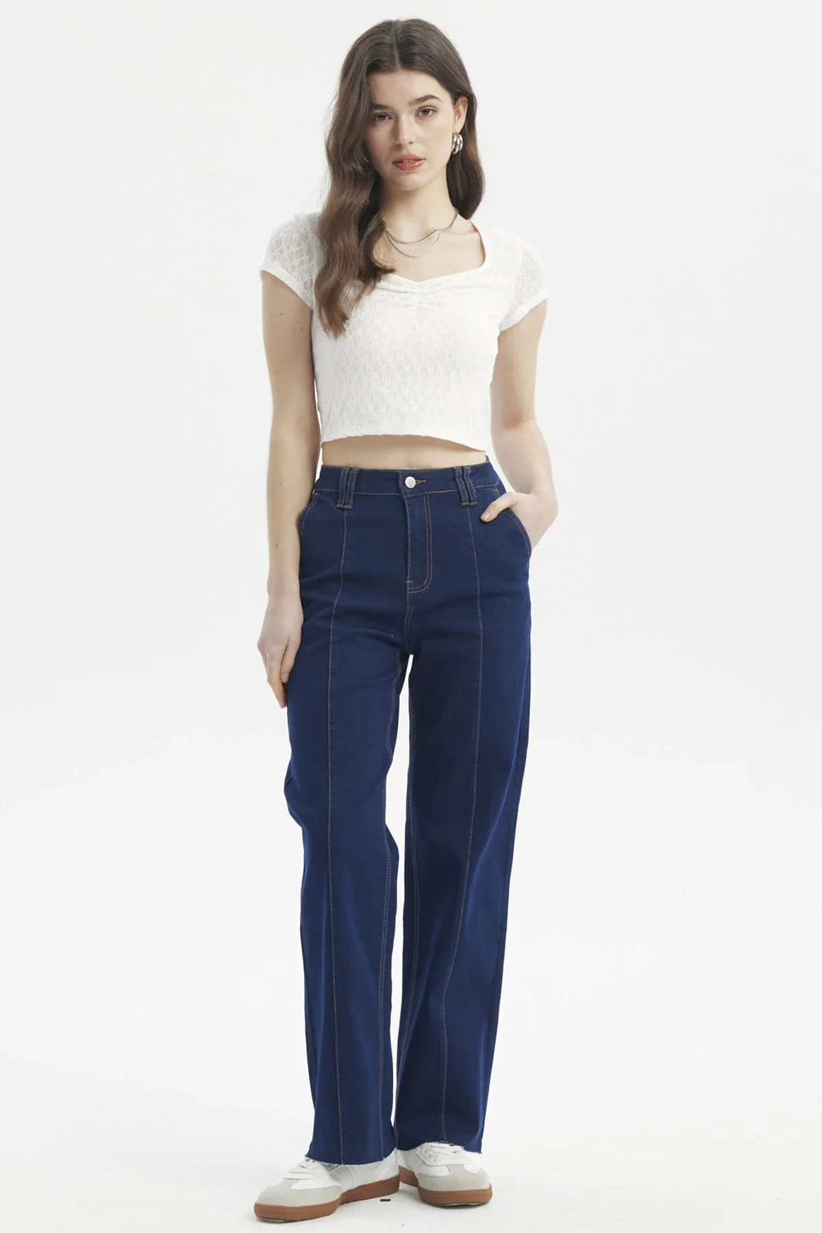 Jeans Mujer Calce Recto Azul Oscuro - Image 4