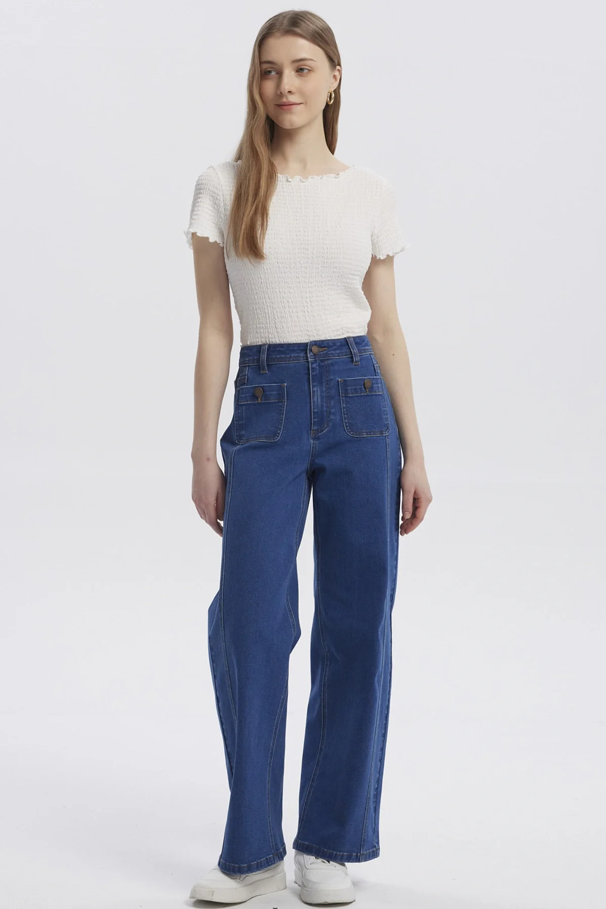 Jeans Mujer Calce Recto Azul Oscuro - Image 4