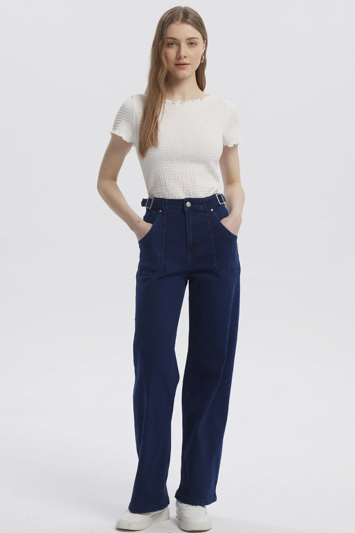 Jeans Mujer Calce Recto Azul Oscuro - Image 4