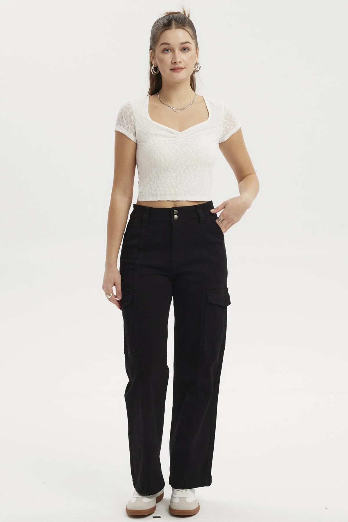 Jeans Mujer Calce Recto Color Negro - Image 4