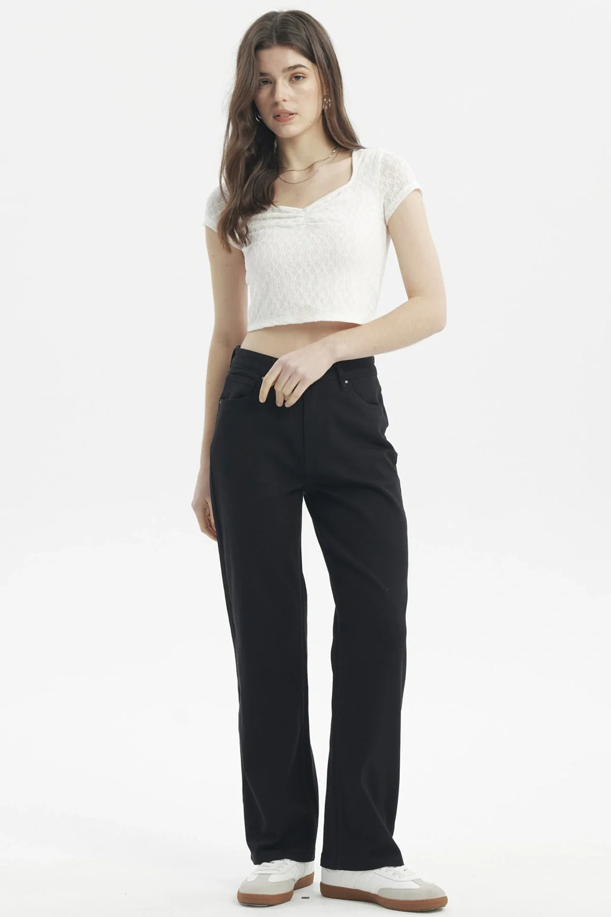 Jeans Mujer Calce Recto Color Negro - Image 4