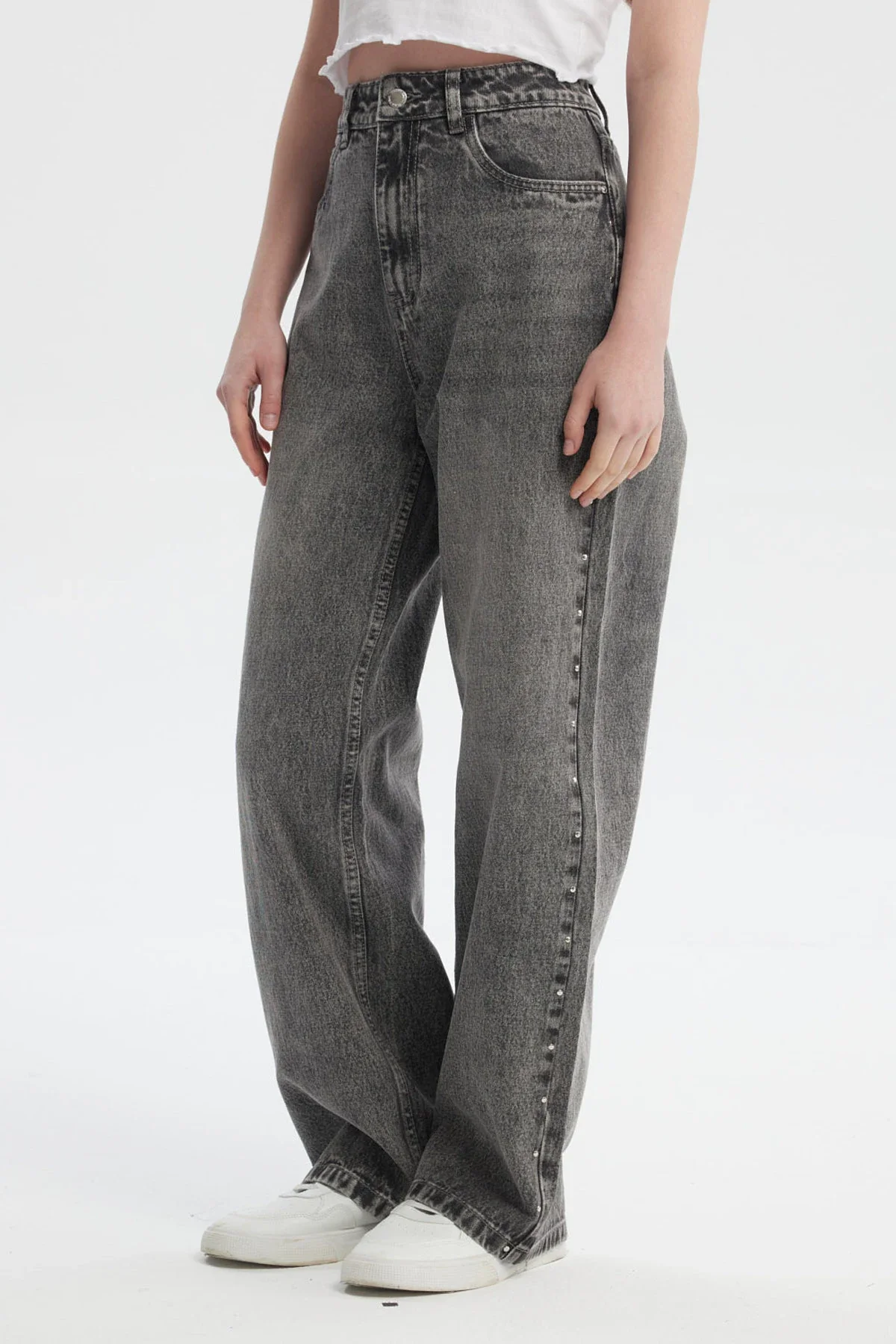 Jeans Mujer Calce Recto Gris - Image 2