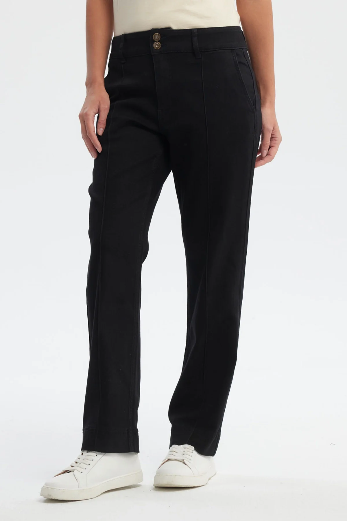 Jeans Mujer Calce Recto Tiro Alto Negro - Image 2