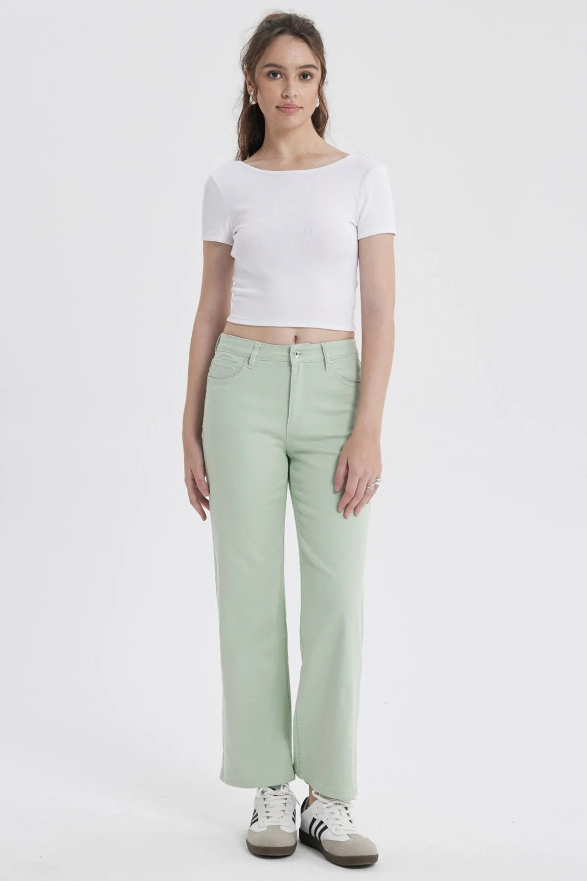 Jeans Mujer Calce Recto Verde Agua - Image 4