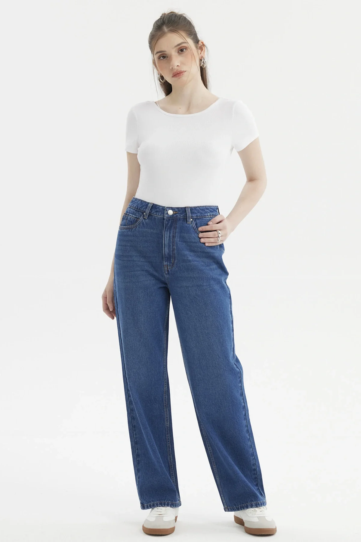 Jeans Mujer Cami Calce Recto Azul Oscuro - Image 4