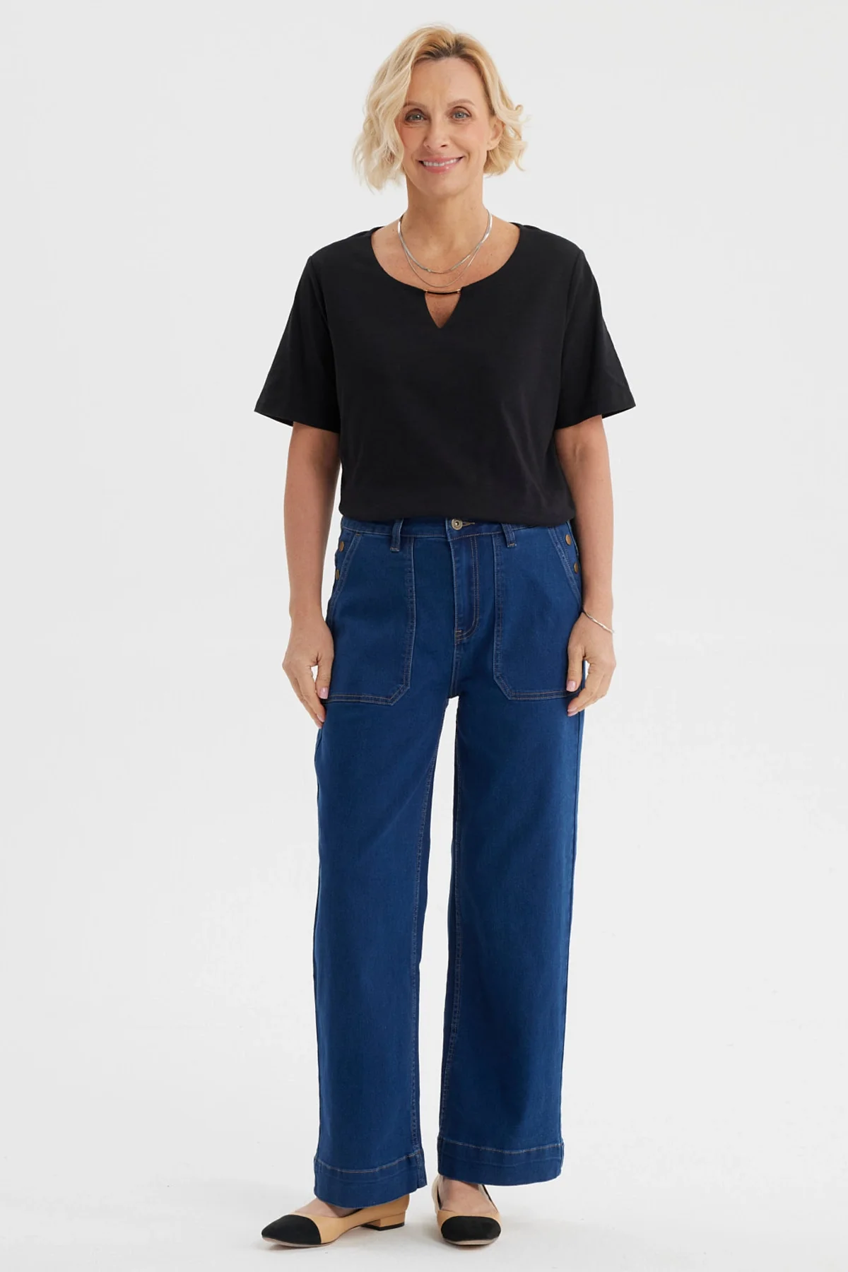 Jeans Mujer Clásico Calce Recto Azul - Image 4