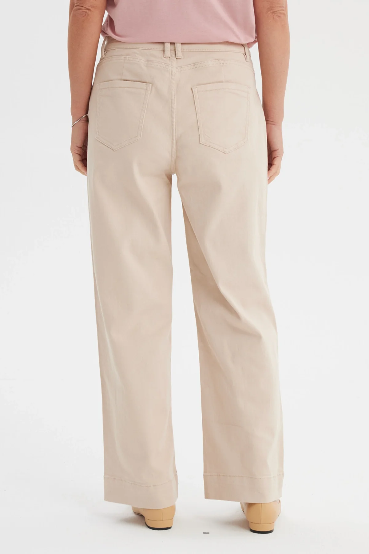 Jeans Mujer Clásico Calce Recto Beige Claro - Image 3