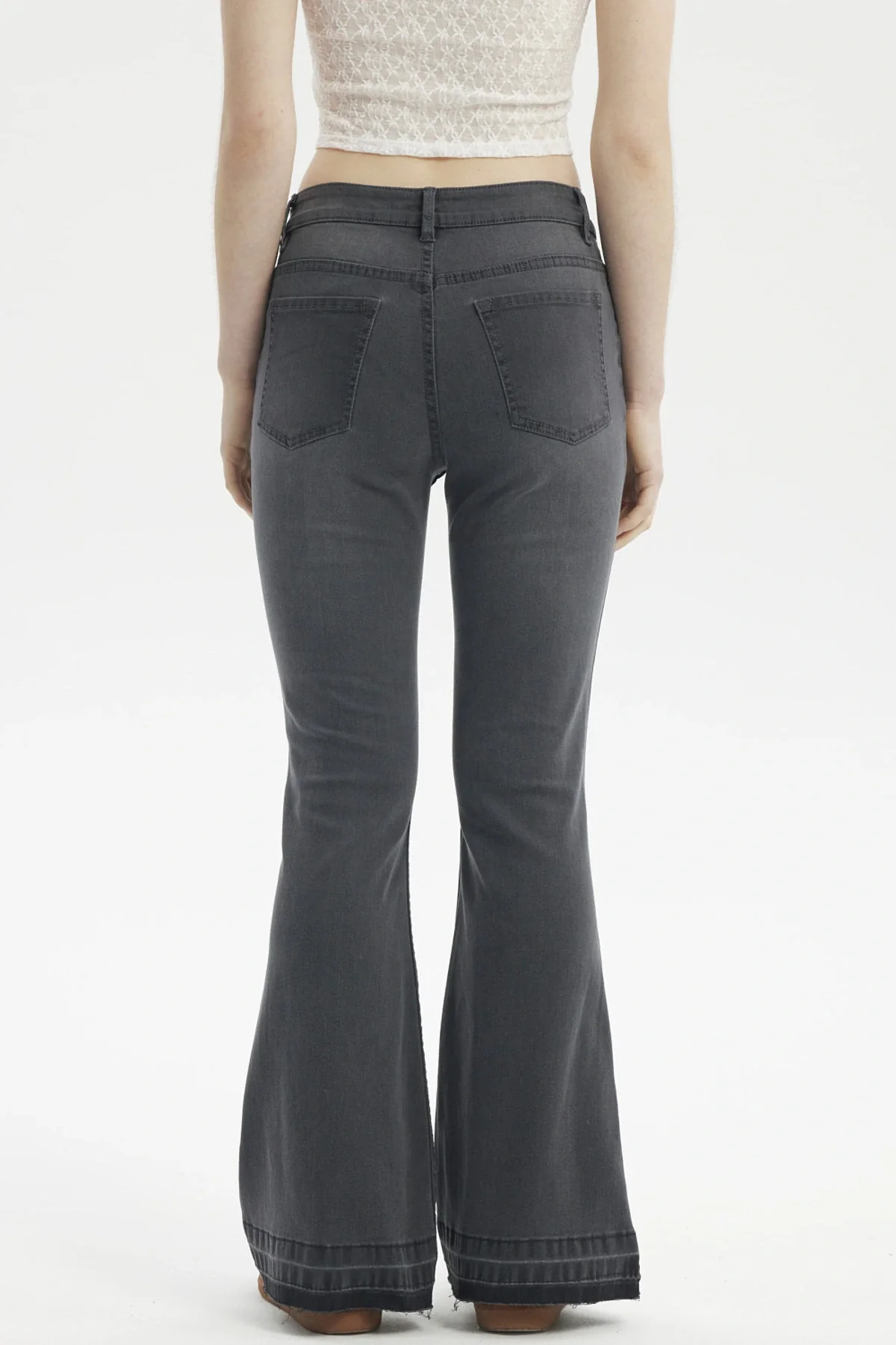 Jeans Mujer Flare Basta Gris - Image 3