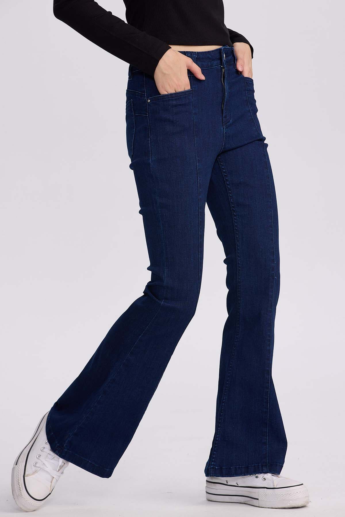 Jeans Mujer Flare Linea Azul Oscuro - Image 2