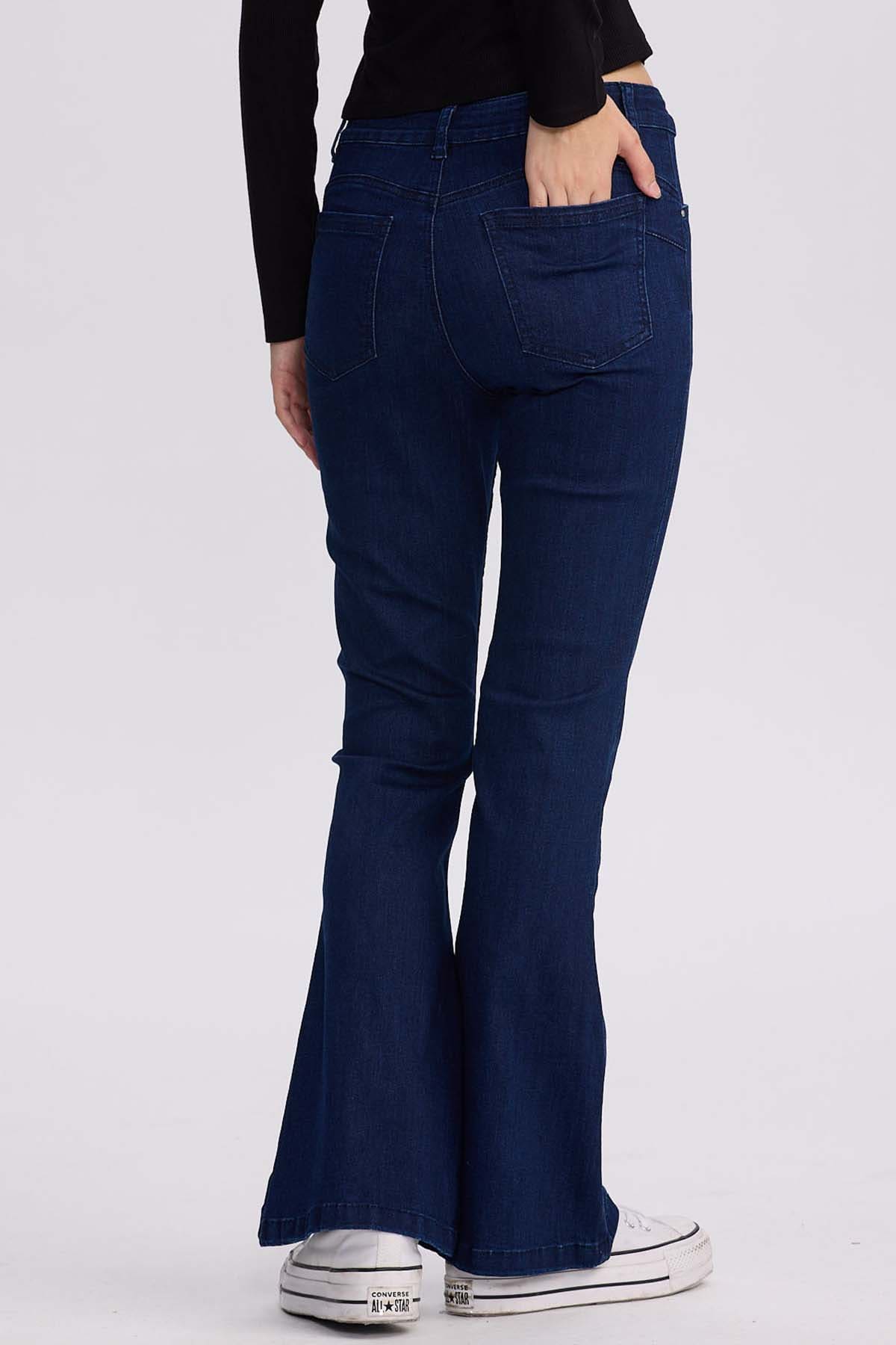 Jeans Mujer Flare Linea Azul Oscuro - Image 3
